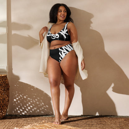 Dark Heart City “Namaste” -  Recycled high-waisted bikini